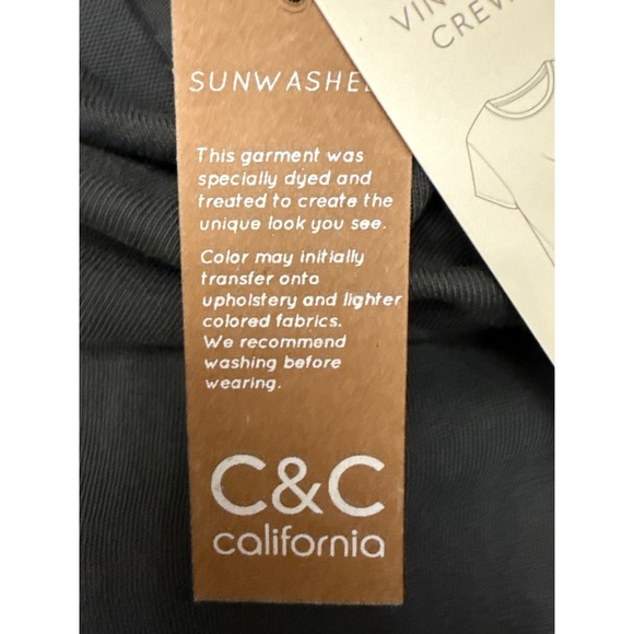 C & C California tee XL black sand star embroidered Kris vintage crew slim - Picture 8 of 11